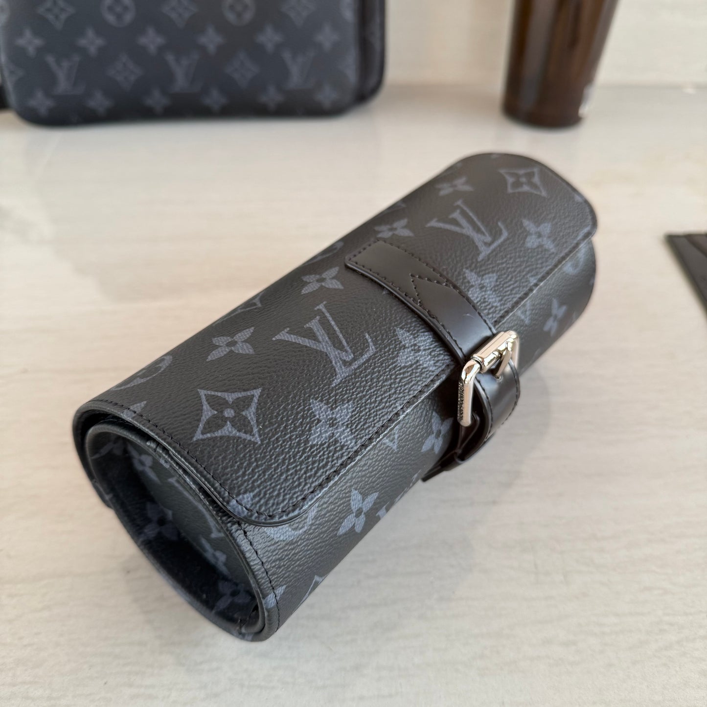 Travel Watch Roll Large LV - Black