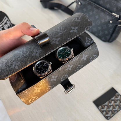 Travel Watch Roll Large LV - Black