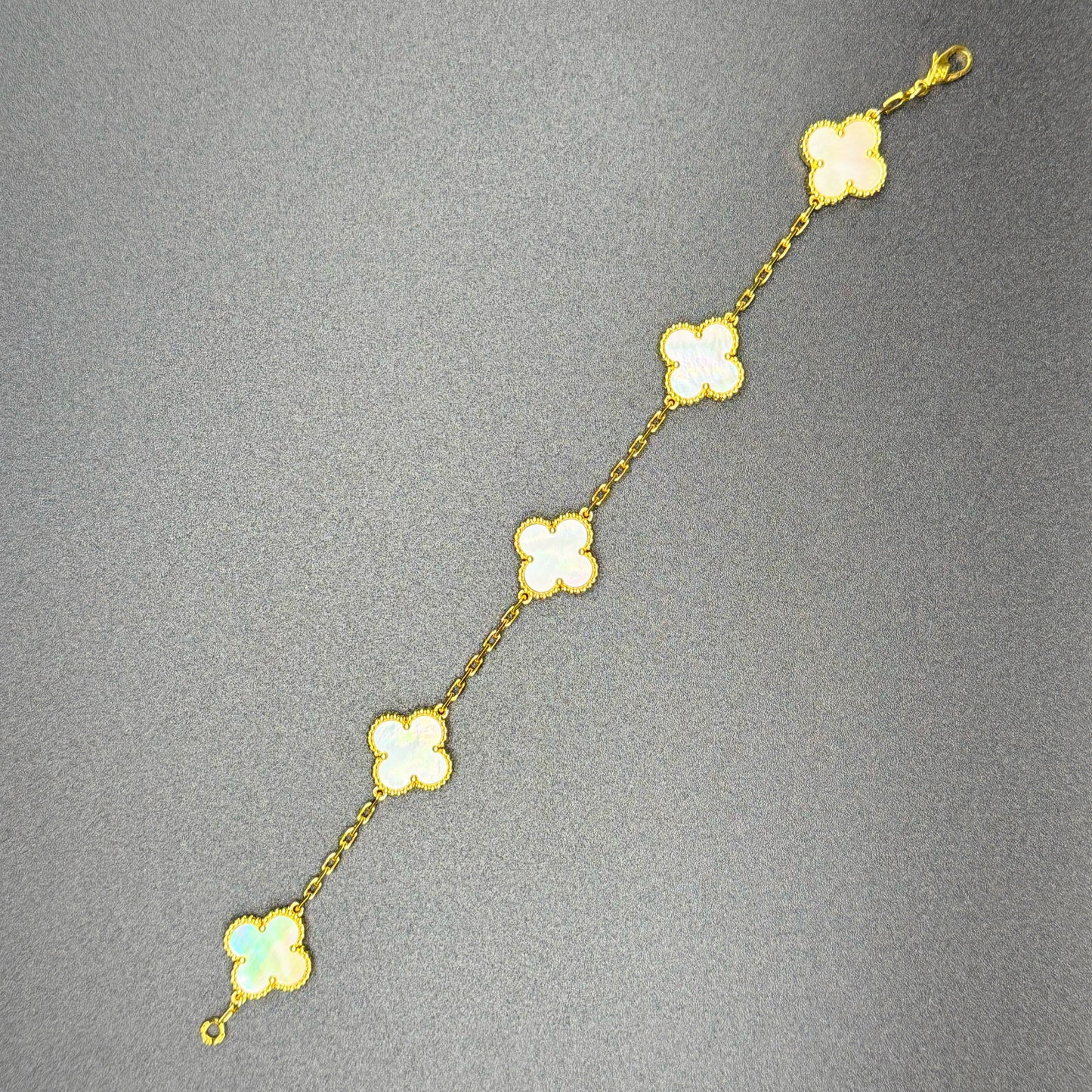 VC White Steel Bracelet 18K Gold Plated