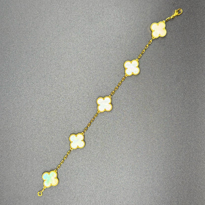 VC White Steel Bracelet 18K Gold Plated