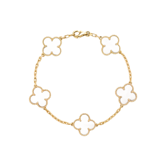 VC White Steel Bracelet 18K Gold Plated