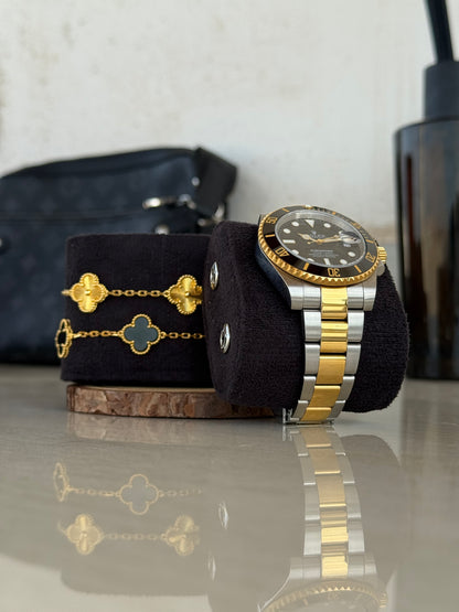 Two Slot Watch Roll - Black