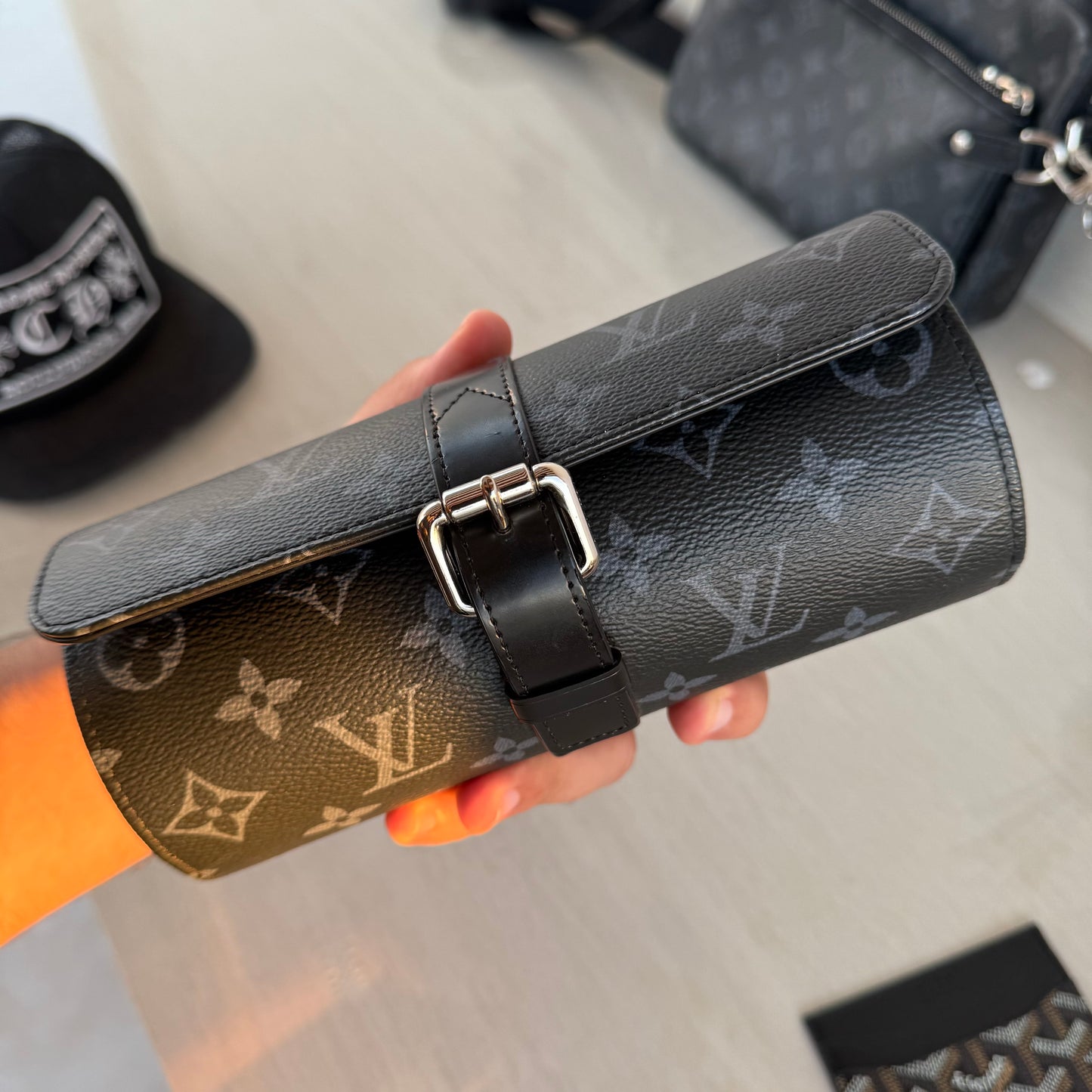 Travel Watch Roll Large LV - Black