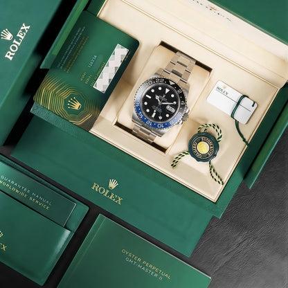 GMT-Master II "Batman" Oystersteel - Black Dial Black & Blue Bezel Oyster