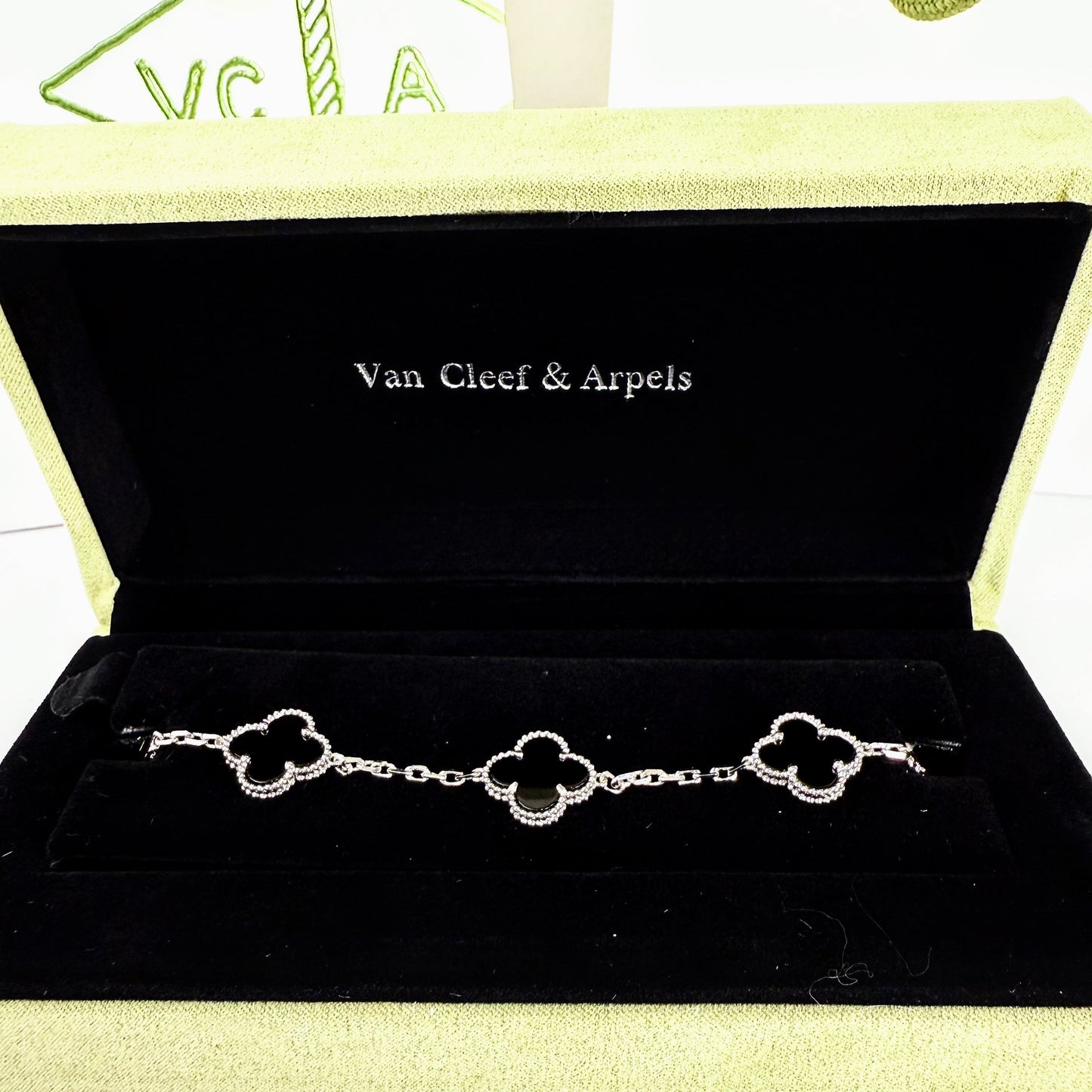 VC Black & Silver Steel Bracelet 18K Gold Plated