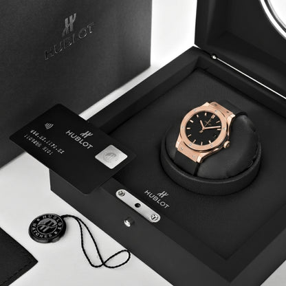 Classic Fusion King Gold – Black Dial Rubber Strap Hublot Type