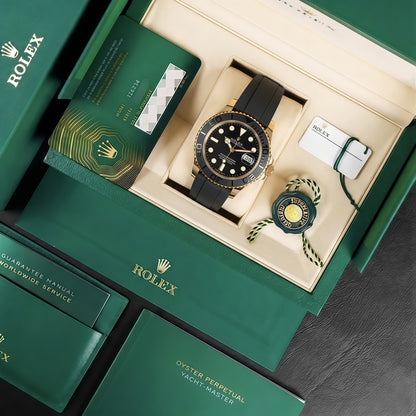 Yacht-Master Yellow Gold – Black Dial Oysterflex Rolex Type