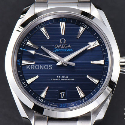Aqua Terra 150m 41mm Dark Blue Dial Silver Hand Silver - Authentic Movement