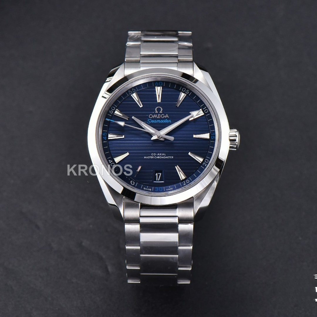 Aqua Terra 150m 41mm Dark Blue Dial Silver Hand Silver - Authentic Movement