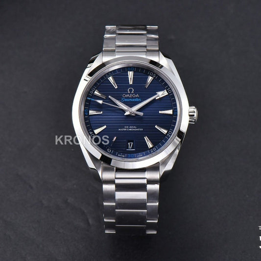 Aqua Terra 150m 41mm Dark Blue Dial Silver Hand Silver - Authentic Movement