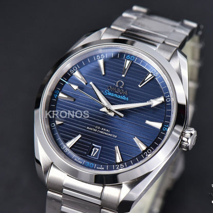 Aqua Terra 150m 41mm Dark Blue Dial Silver Hand Silver - Authentic Movement