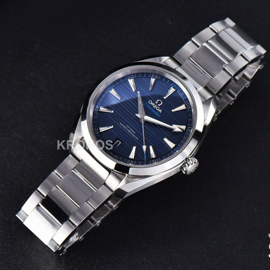 Aqua Terra 150m 41mm Dark Blue Dial Silver Hand Silver - Authentic Movement