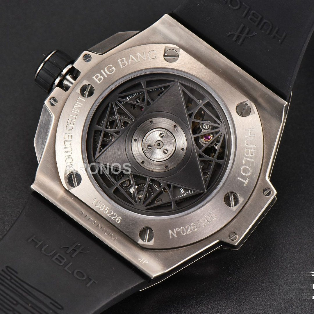 Big Bang Sang Bleu II Chrono 45mm White Skeleton Dial White Hub1240 - Authentic Movement