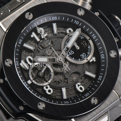 Big Bang Unico 45mm Skeleton Dial Ceramic Black A1280 - Authentic Movement