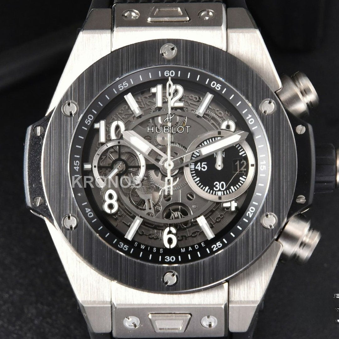 Big Bang Unico 45mm Skeleton Dial Ceramic Black - Authentic Movement
