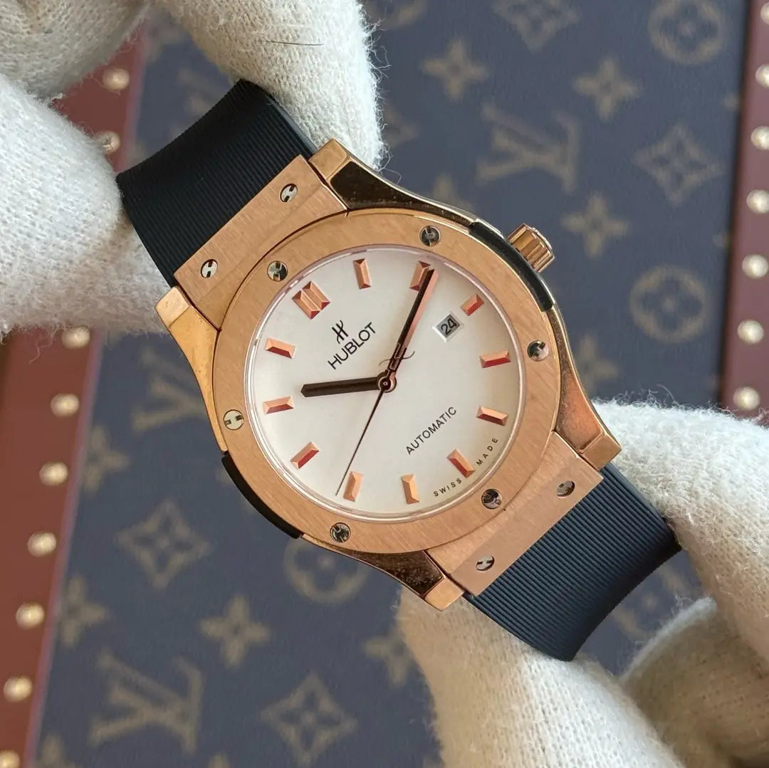 Reloj inspirado Classic Fusion King Gold oro amarillo Kronos Relojes correa goma