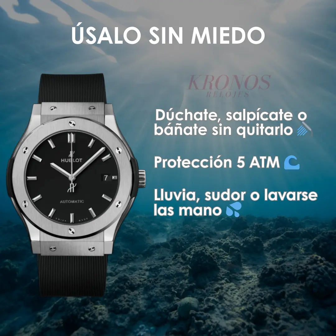 Reloj de diseño elegante Classic Fusion Steel esfera negra Kronos