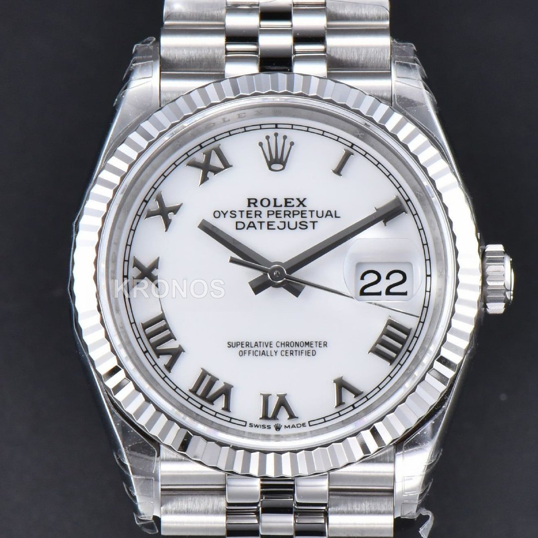 Datejust 36mm White Dial Roman Marker - Authentic Movement