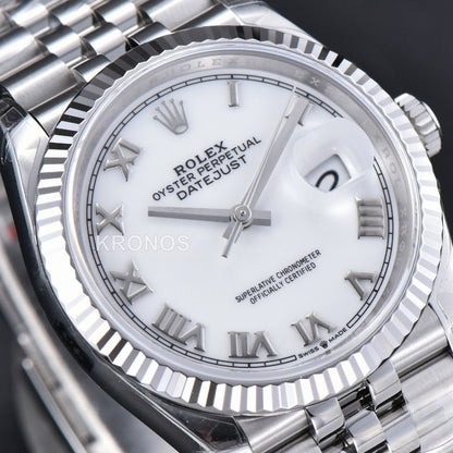 Datejust 36mm White Dial Roman Marker - Authentic Movement