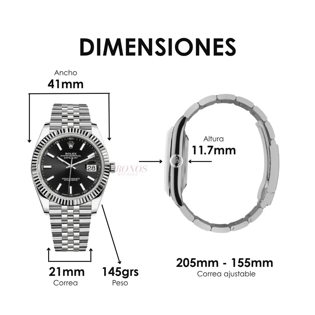 Reloj Datejust Black Dial envíos USA España - Kronos Relojes