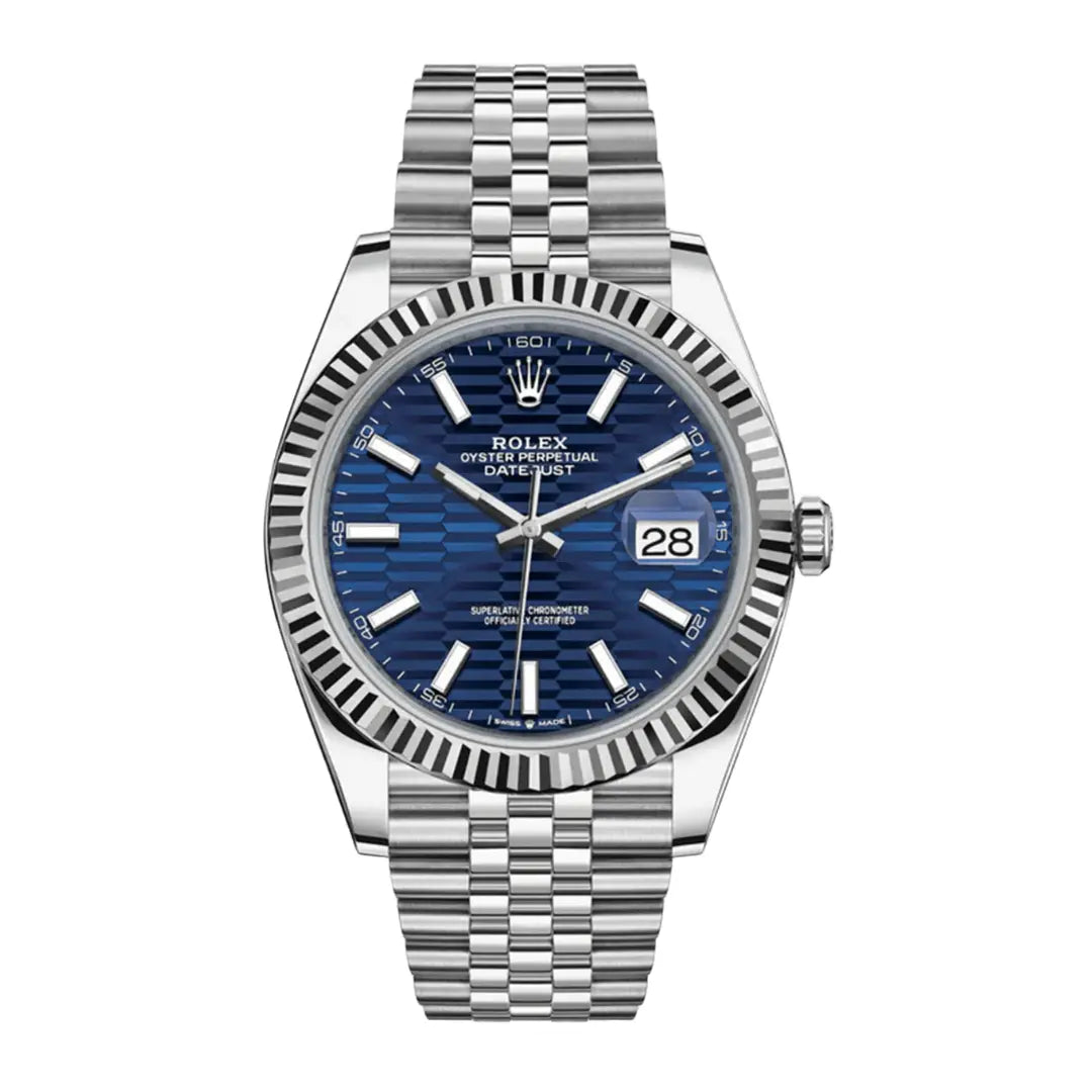 Datejust Oystersteel Blue Dial Jubilee de Kronos Relojes - Vista frontal completa