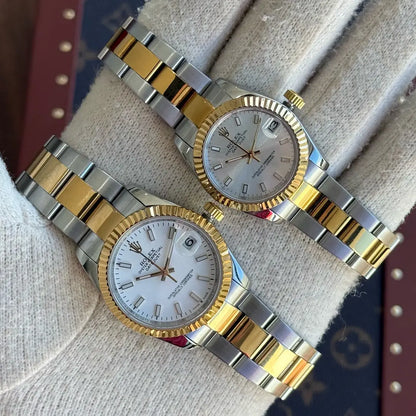 Esfera blanca Datejust Rolesor AAA Kronos - Detalle de cristal