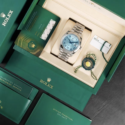 Day-Date Oystersteel – Tiffany Arabic Dial President Type Rolex