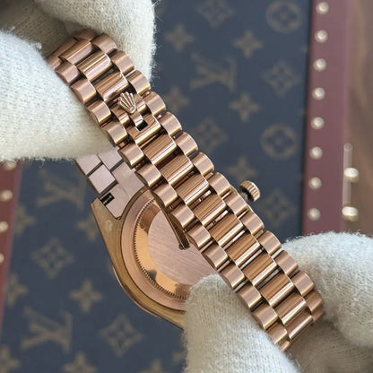 Correa presidente Day-Date Everose Gold Kronos Relojes cierre seguro