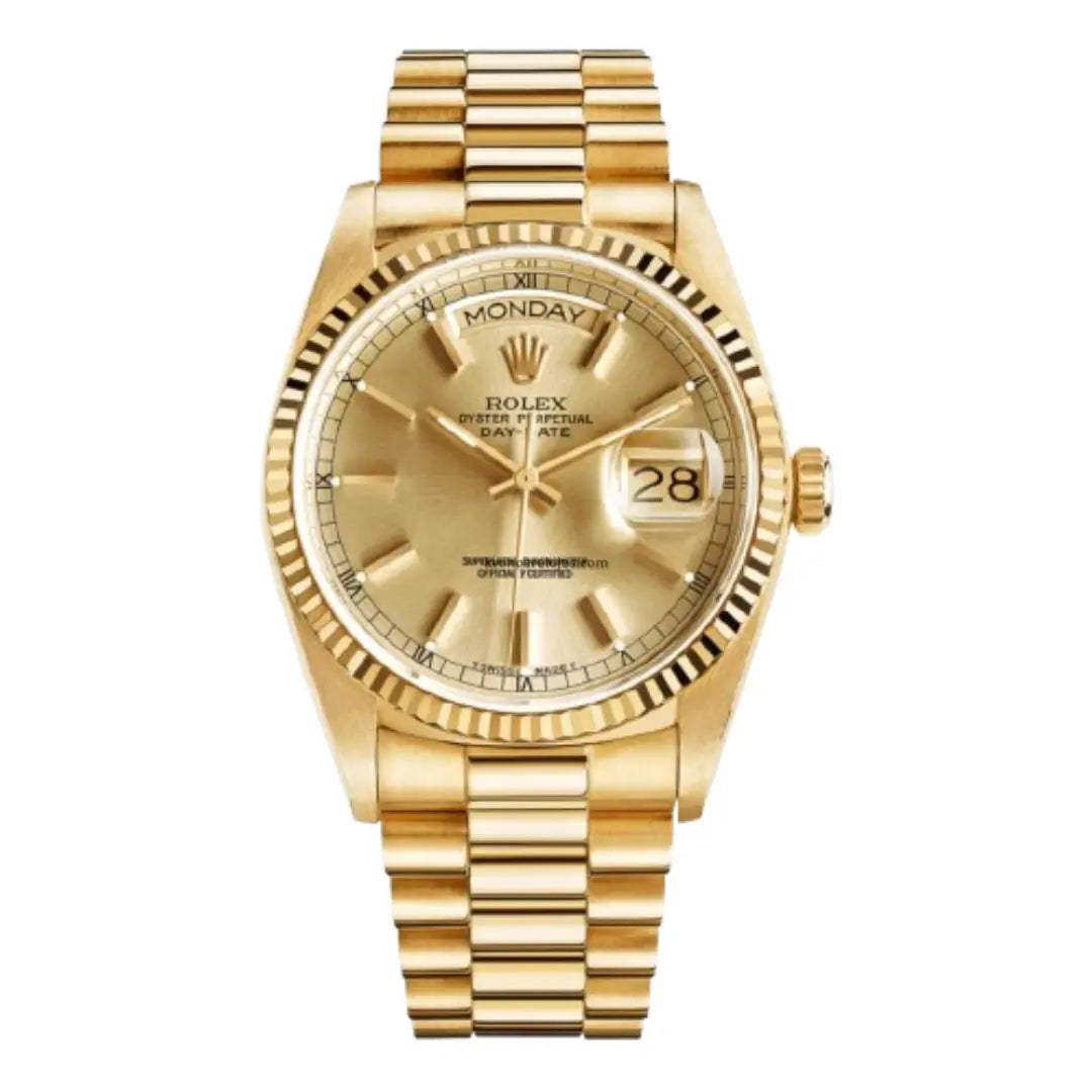 Reloj Day-Date Tony Soprano Gold Dial President Kronos Relojes vista frontal
