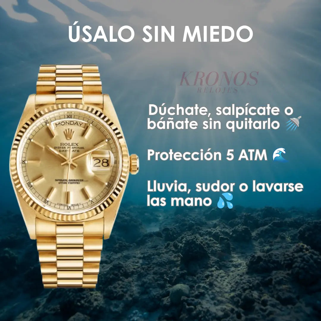 Movimiento automático maquinaria auténtica Day-Date Kronos Relojes detalle