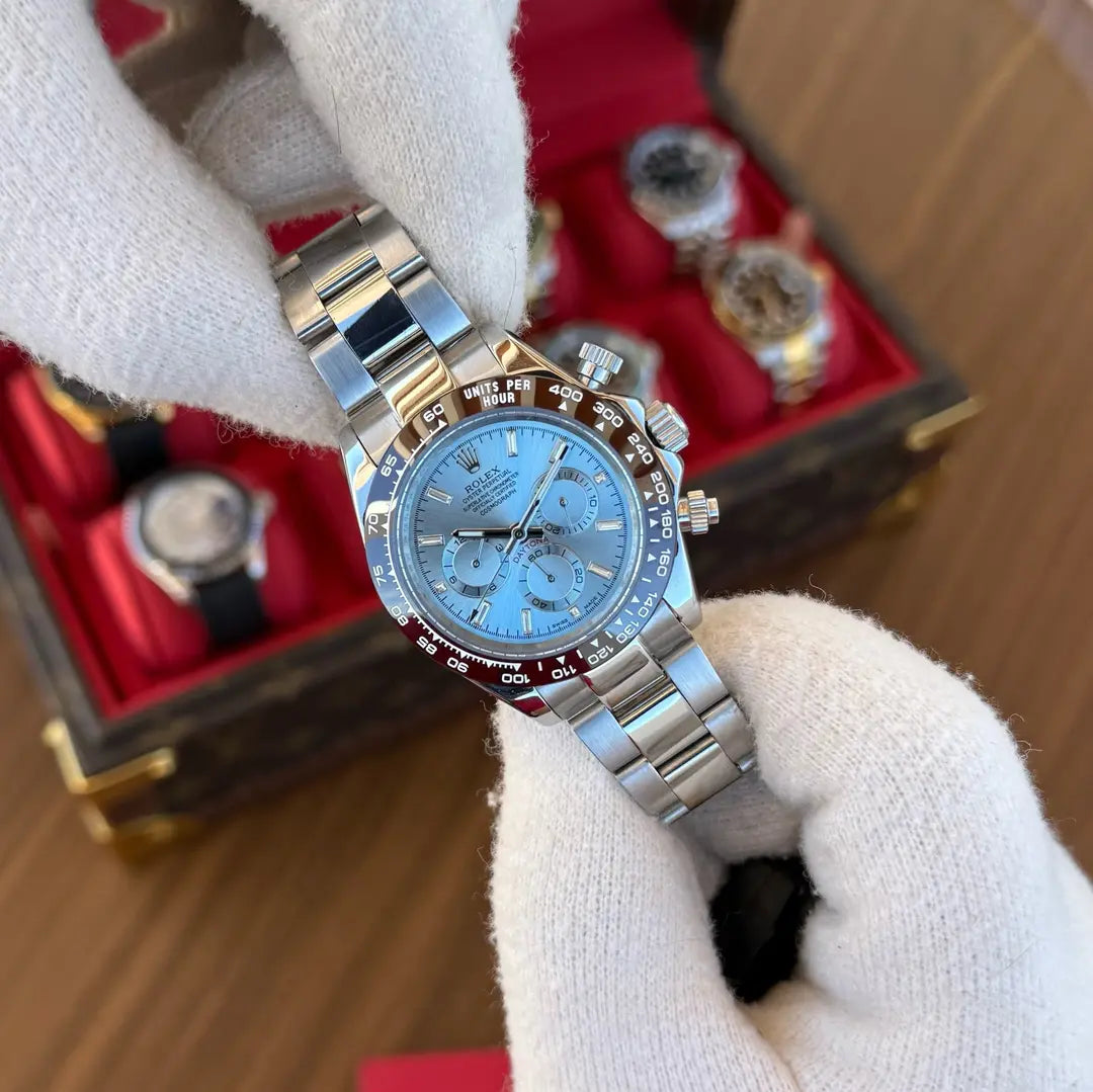 Daytona Oystersteel Tiffany inspirado en lujo cronógrafo Kronos Relojes detalle