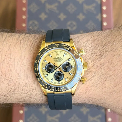 Reloj deportivo Daytona Pikachu gold amarillo maquinaria auténtica Kronos
