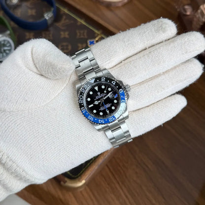 Reloj de lujo GMT-Master II Batman estilo AAA acero inoxidable Kronos