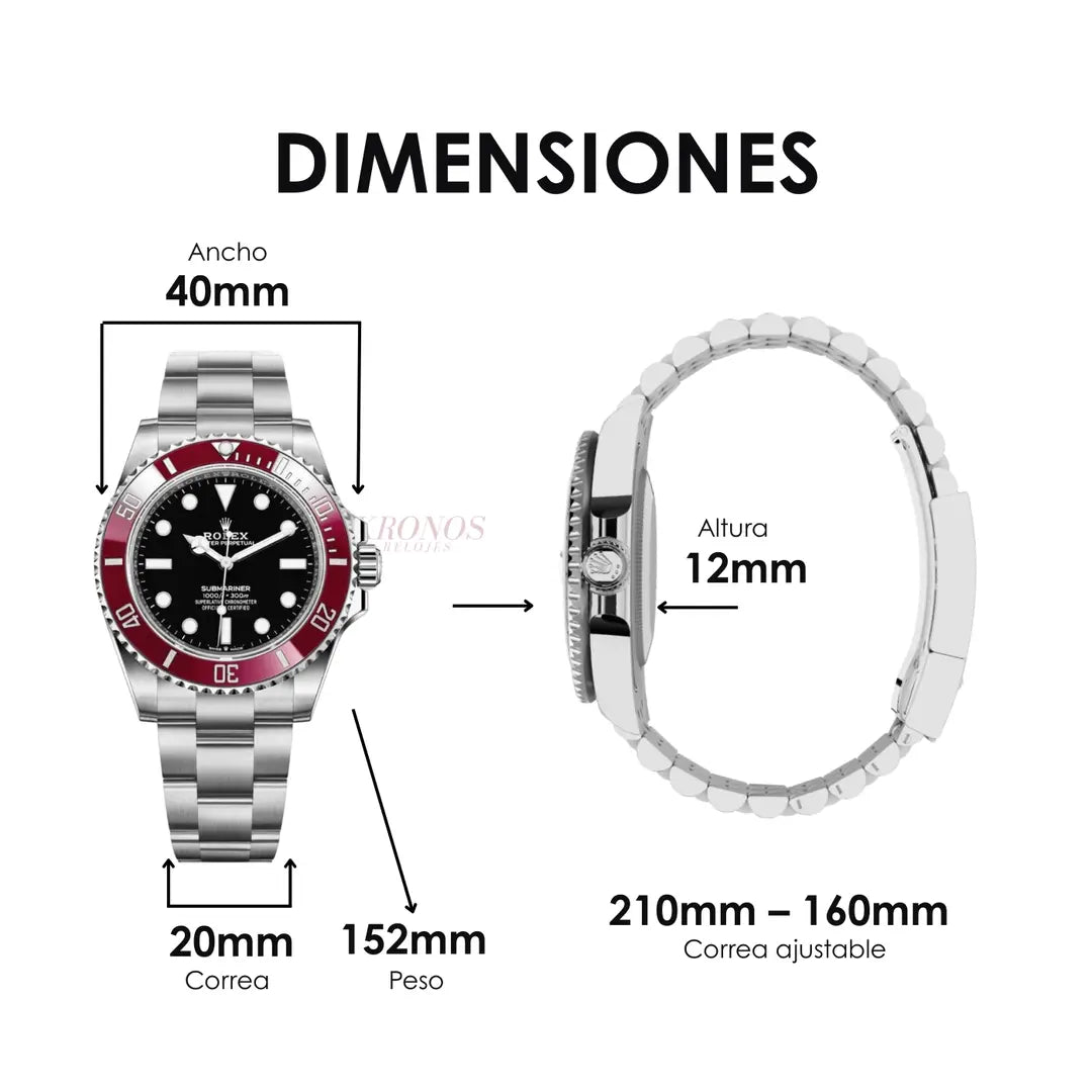 GMT-Master II Oystersteel Black Dial detalle corona Oyster Date Kronos Relojes