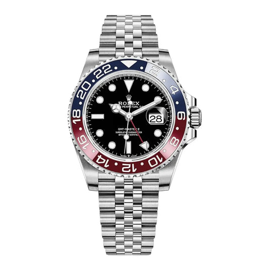 GMT-Master II Pepsi Oystersteel bisel azul rojo Jubilee - Kronos Relojes