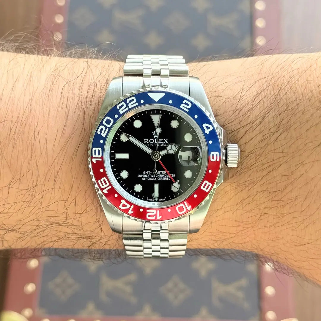Reloj de lujo accesible GMT-Master II Pepsi pulsera Jubilee - Kronos Relojes