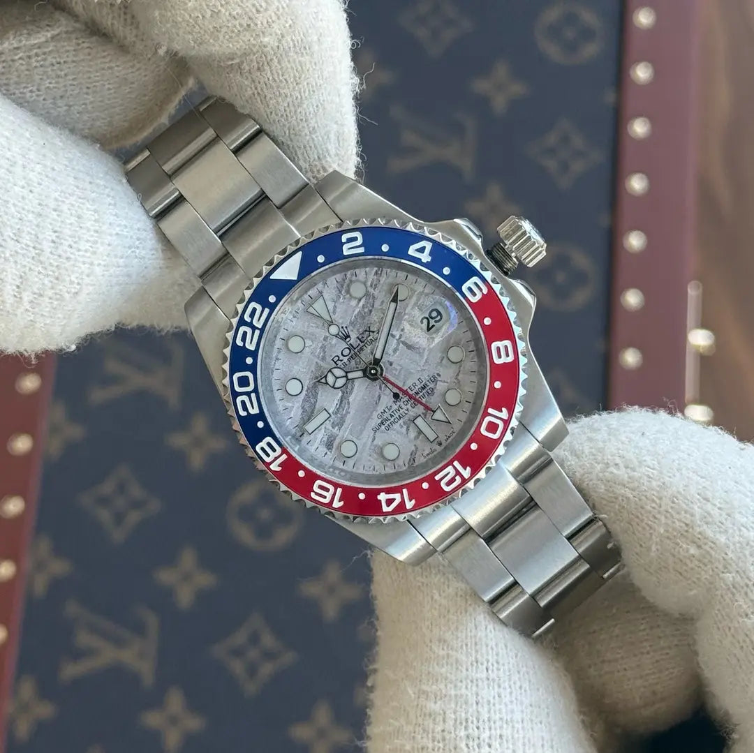 Reloj GMT-Master II Superman bezel azul rojo maquinaria auténtica Kronos
