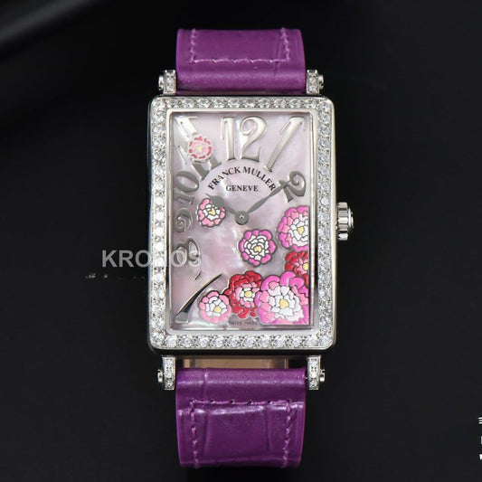 Long Island Ladies 26mm Diamond MOP Dial Purple Swiss - Authentic Movement