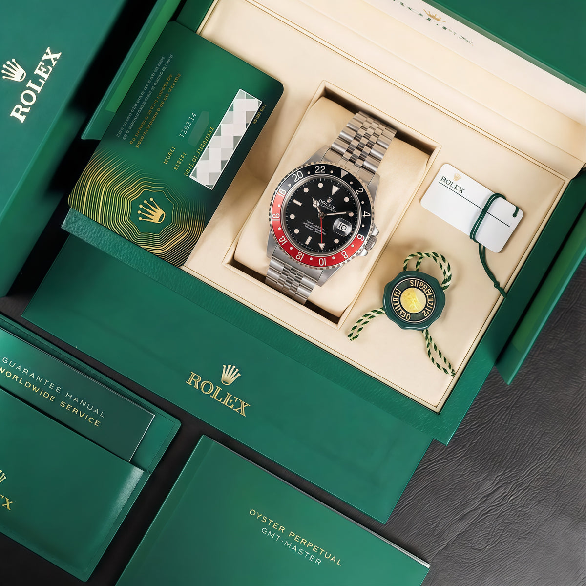 GMT-Master II "Coke" Oystersteel - Black Dial Black & Red Bezel Jubilee