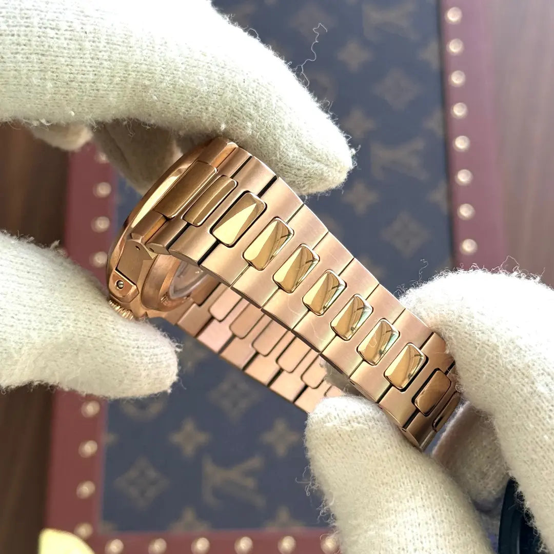 Nautilus Kronos Rose Gold con cristal de zafiro esfera chocolate oscura