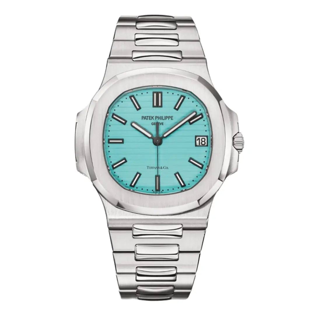 Nautilus Steel Tiffany Dial reloj de lujo accesible Kronos Relojes