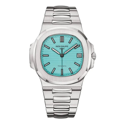 Nautilus Steel Tiffany Dial reloj de lujo accesible Kronos Relojes