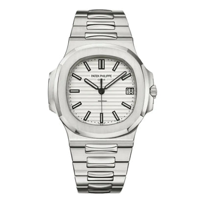Nautilus Steel White Dial reloj de lujo accesible Kronos Relojes frente