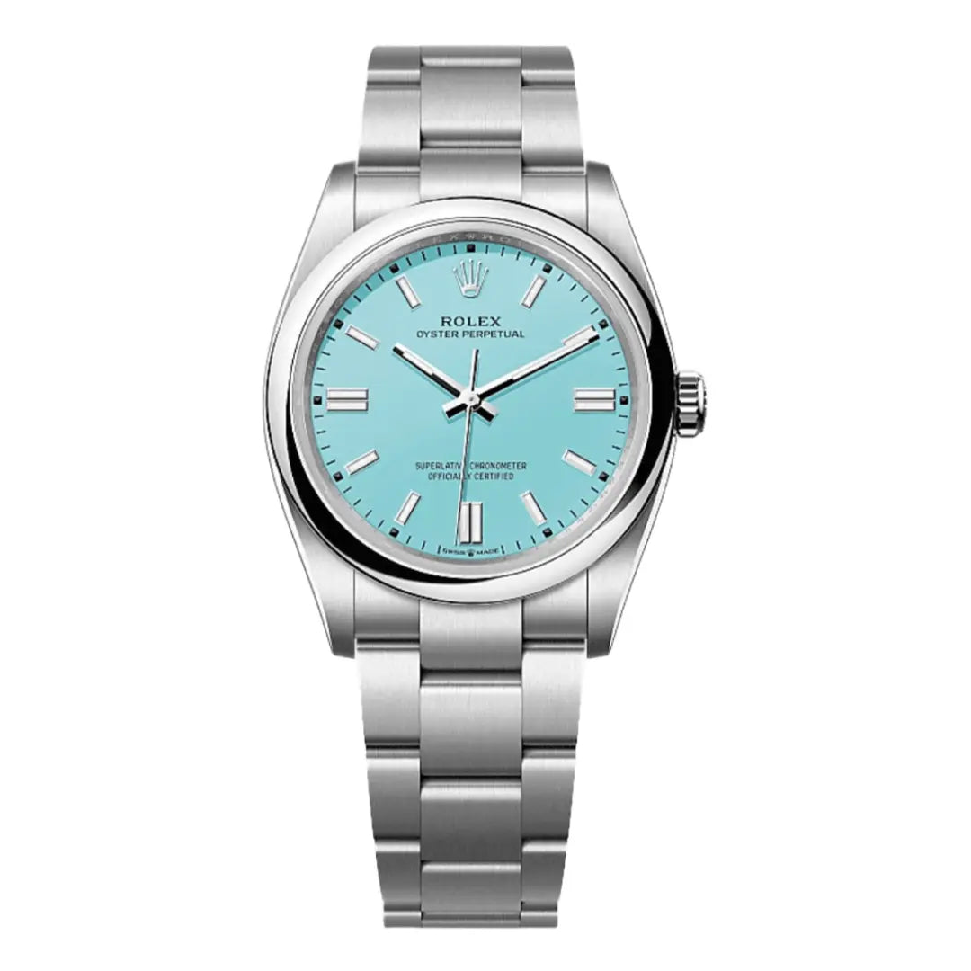 Oyster Perpetual Oystersteel Tiffany Dial frente - Kronos Relojes