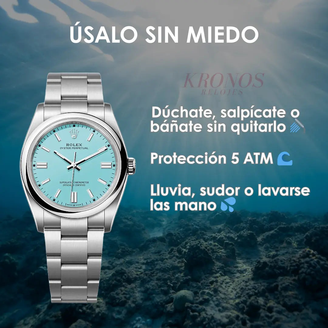Fondo de caja transparente Oyster Perpetual maquinaria visible - Kronos Relojes