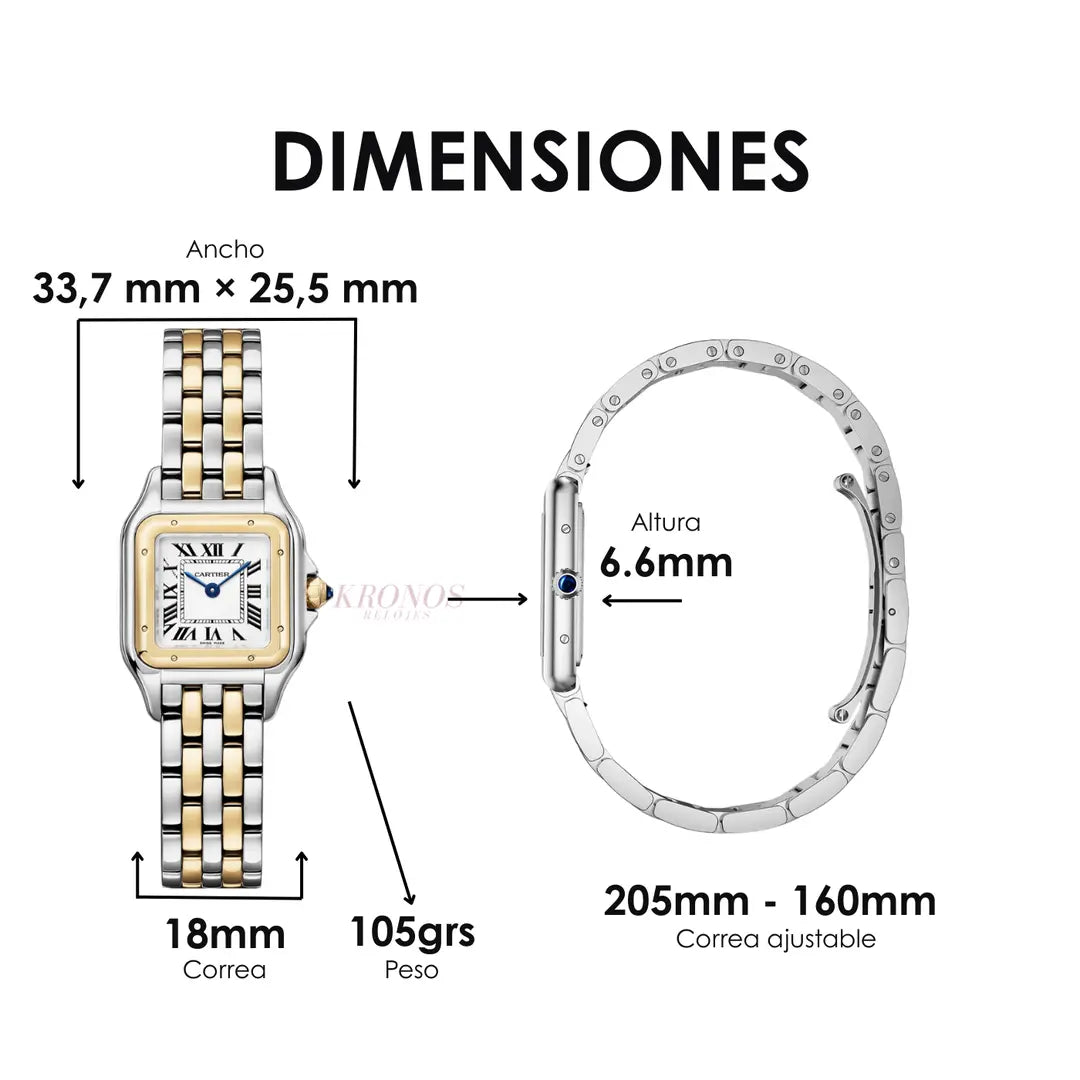 Reloj de pulsera mujer Panthère Two-Tone dorado plata Kronos