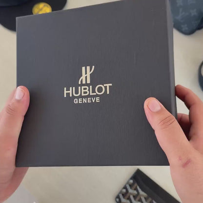 Classic Fusion Steel – Black Dial Leather Strap Hublot Type