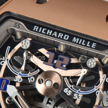 RM012 01 Tourbillon Rose Gold Case White Crown White - Authentic Movement