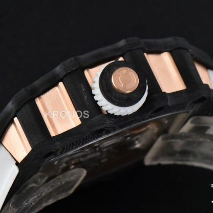 RM012 01 Tourbillon Rose Gold Case White Crown White - Authentic Movement