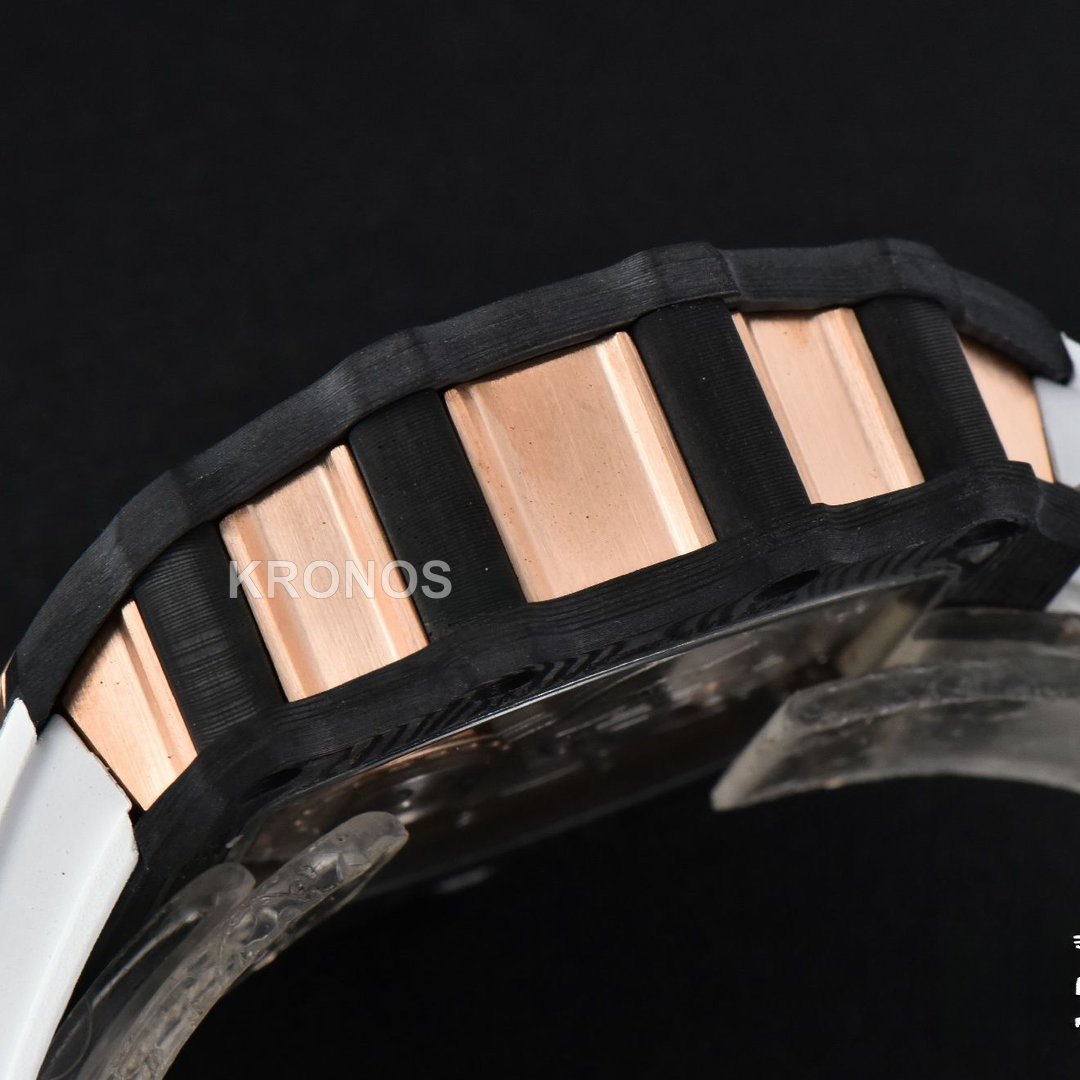 RM012 01 Tourbillon Rose Gold Case White Crown White - Authentic Movement